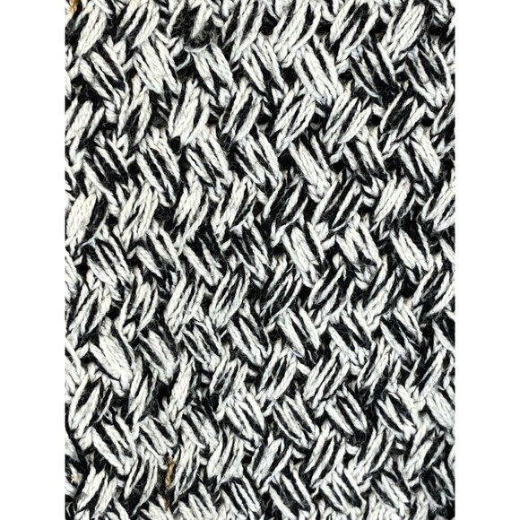 Dana Buchman Black/White‎ Cowl/Turtleneck Chunky Woven Long Sweater Sz Large - Picture 2 of 11